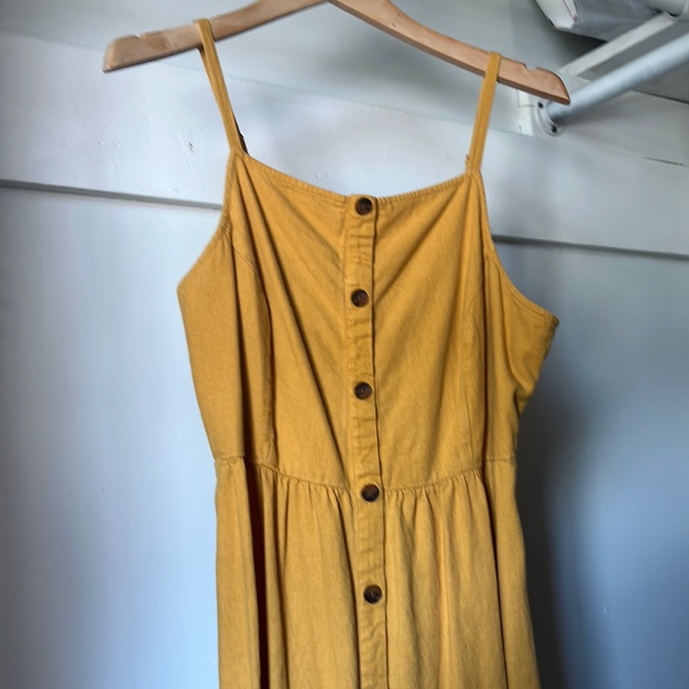 Old Navy linen blend, yellow/marigold dress, size L